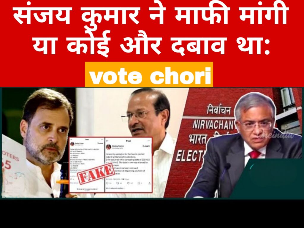 संजय कुमार ने माफी मांगी या कोई और दबाव था:vote chori