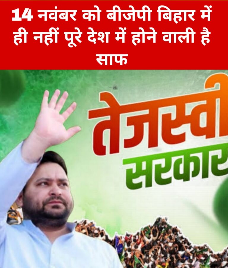 14 नवंबर को बीजेपी बिहार में ही नहीं पूरे देश में होने वाली है साफ